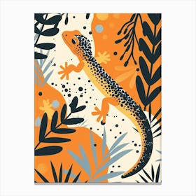 Orange Leopard Gecko Abstract Modern Illustration 4 Canvas Print