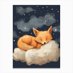 Baby Fox 9 Sleeping In The Clouds Canvas Print