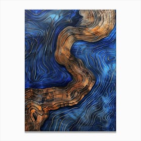 Blue And Brown Swirls Canvas Print