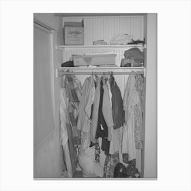 Closet In Bedroom Of House At The Kearney Mesa Housing Project, San Diego, California By Russell Lee Canvas Print