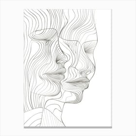 Simplicity Lines Woman Abstract Portraits 6 Canvas Print