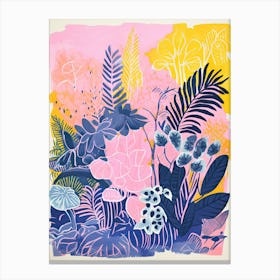 Colourful Botanical Risograph Style 9 Canvas Print