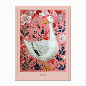 Floral Animal Painting Duck 3 Poster Canvas Print