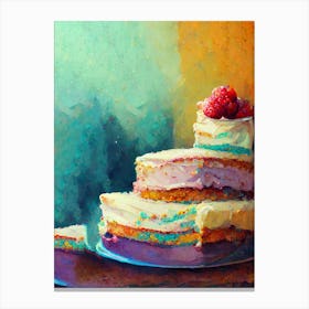 Big Rainbow Cake Oil Painting Canvas Print