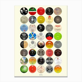 Metal Vinyl Labels - Nostalgic Metal Music Art Print Canvas Print