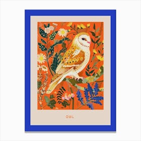 Spring Birds Poster Owl 3 Canvas Print