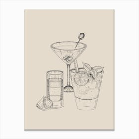 Beige Cocktails Canvas Print