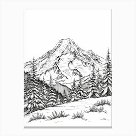 Mount Bierstadt Usa Color Line Drawing (4) Canvas Print