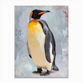 King Penguin Cuverville Island Colour Block Painting 2 Canvas Print