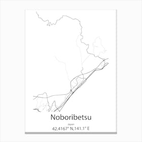 Noboribetsu,Japan Minimalist Map Canvas Print