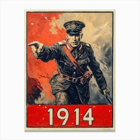 Aihrgdesign A Vintage Recruitment Poster From 1914 Featuring 4 Canvas Print