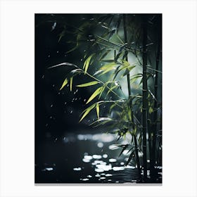 Bamboo Tree In The Rain 1 Canvas Print