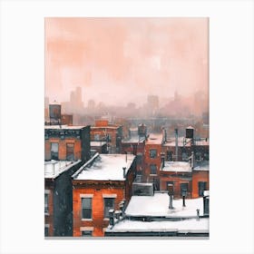 New York Rooftops Morning Skyline 2 Canvas Print