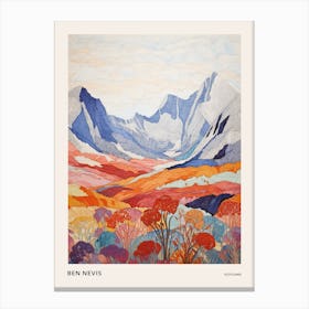 Ben Nevis Scotland 4 Colourful Mountain Illustration Poster Canvas Print