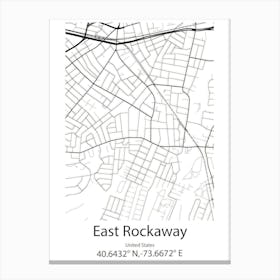 East Rockaway,United States Minimalist Map Canvas Print