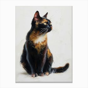 Japanese Bobtail Cat Painting 2 Canvas Print