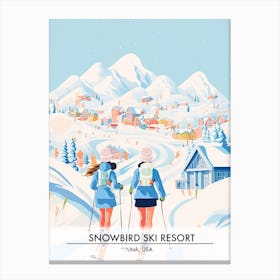 Snowbird Ski Resort   Utah Usa, Ski Resort Poster Illustration 0 Canvas Print