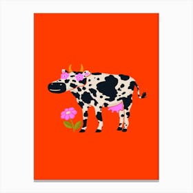 Grazing Cow Canvas Print