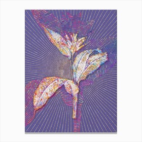 Geometric Lobster Claws Mosaic Botanical Art on Veri Peri Canvas Print