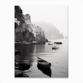 Amalfi Coast, Italy, Black And White Analogue Photograph 3 Canvas Print