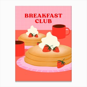 Pink Breakfast Pancakes Canvas Print