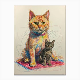 Cat And Kitten Canvas Print