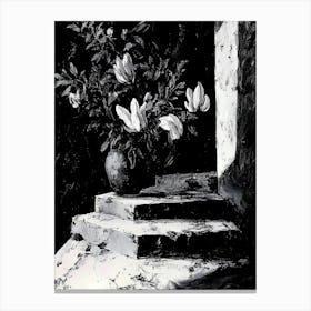 Dark Gothic Magnolias In A Vase Canvas Print