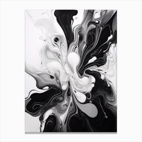 Fluid Dynamics Abstract Black And White 4 Canvas Print