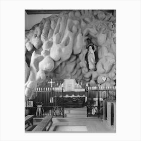 Grotto In Church, Saint Martinville, Louisiana, Sculpture Work Was Done By Local By Russell Lee Canvas Print