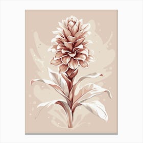 Red Ginger Flower Canvas Print