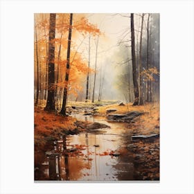Autumn Forest Landscape Bialowieza Forest Poland 3 Canvas Print