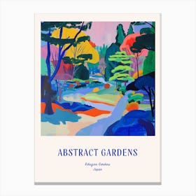 Colourful Gardens Rikugien Gardens Japan 4 Blue Poster Canvas Print