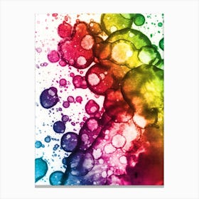 Watercolor Abstraction A Rainbow Of Raindrops 6 Canvas Print