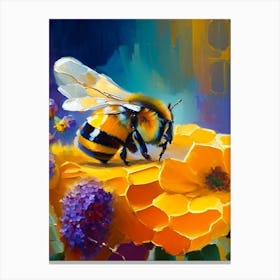 Honeybee And Painting 2  Canvas Print