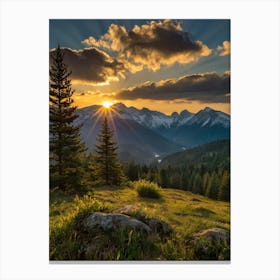 Sunrise In The Mountains 1 Canvas Print