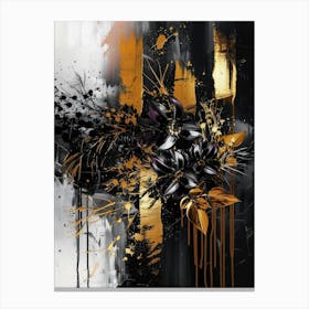 Black And Gold Abstract Painting 49 Canvas Print