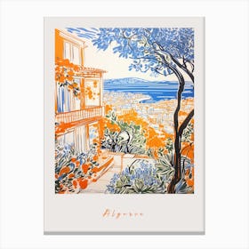Algarve Portugal Orange Drawing Poster Canvas Print