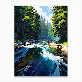 River And Trees Canvas Print