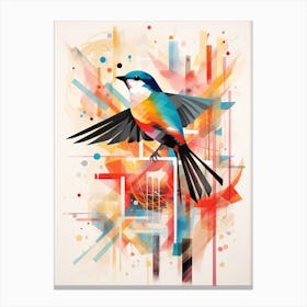 Bird Painting Collage Chimney Swift 3 Canvas Print