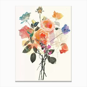 Rose 3 Collage Flower Bouquet Canvas Print