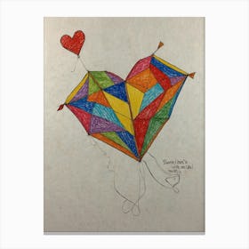 Heart Kite 6 Canvas Print