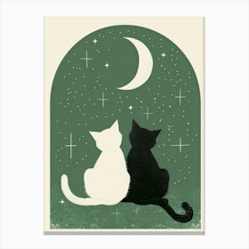 Cats In The Moonlight 2 Canvas Print