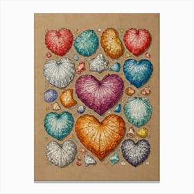 Hearts And Shells Canvas Print