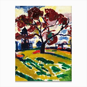 Red Tree In A Field Canvas Print