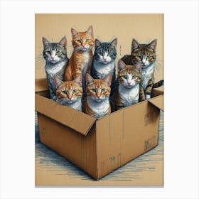 Cats In A Box Canvas Print