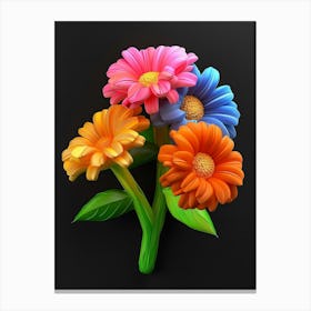 Bright Inflatable Flowers Zinnia 3 Canvas Print
