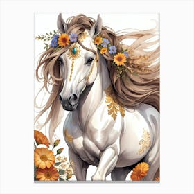 Floral Horse (26) Canvas Print