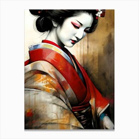 Japan Traditional Geisha Illustration By Ad 164 Canvas Print