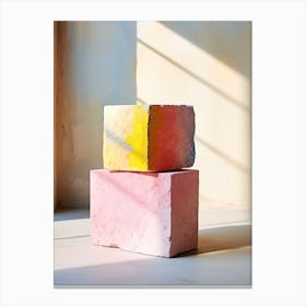 Pastel Blocks, Stones Art Canvas Print