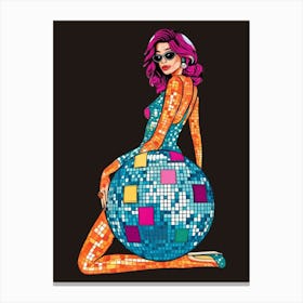 Disco Ball Girl Canvas Print